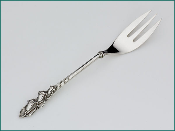 12 zilveren taartvorken 1941-1953 in etui-4141