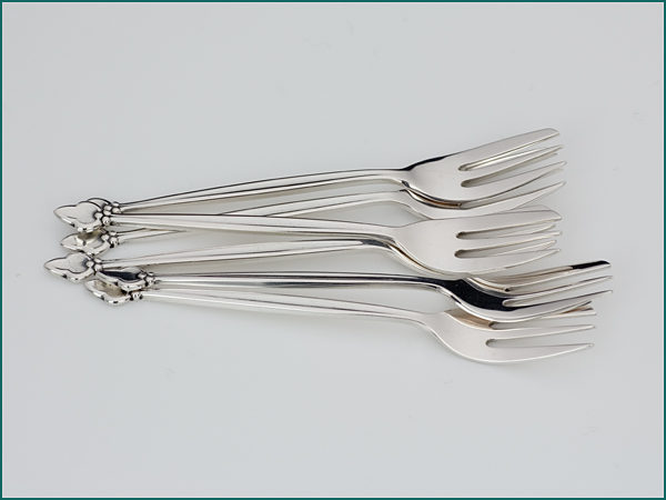 6 zilveren taartvorken 1925-1953-0