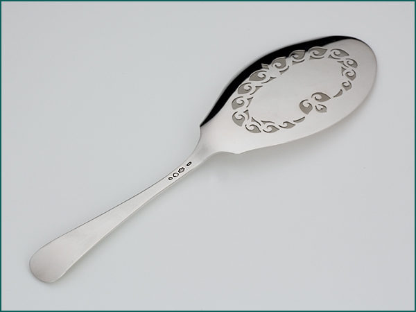 Zilveren Haags lofje visdienschep uit 1936-8264