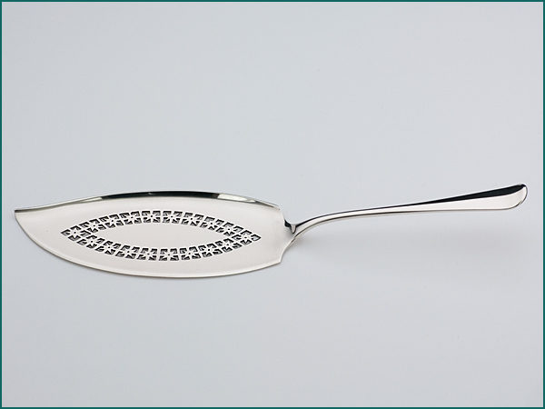 Zilveren visdienschep Hollands glad (model 250) uit 1932-5642