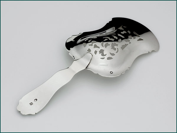 Zilveren natfruitschep met gravering uit 1854-9157