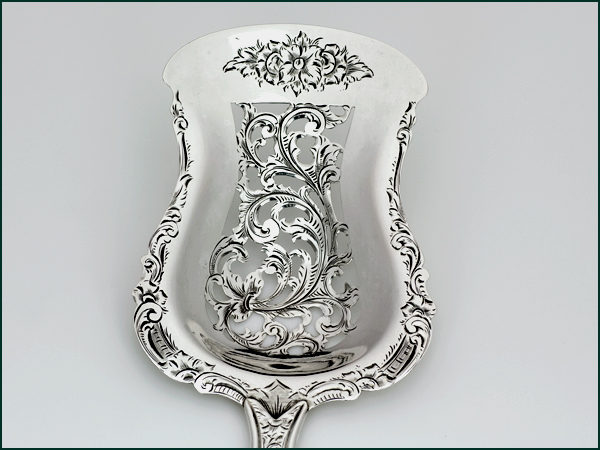 Zilveren natfruitschep met gravering uit 1854-9159