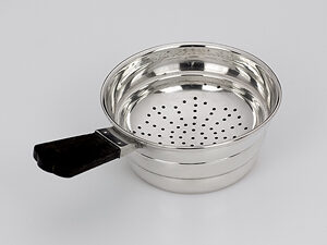 Zilveren theezeef met ebbenhouten greep-0