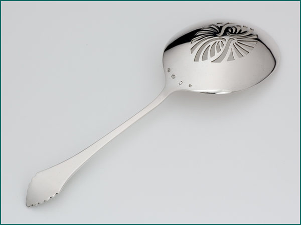 Zilveren natfruitschep model waaier uit 1930-4352