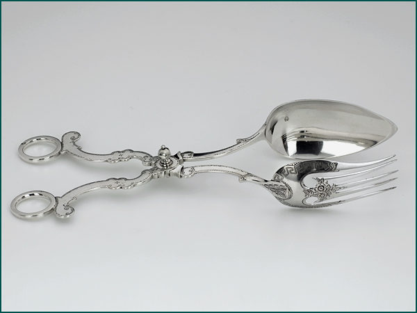 Zilveren sladientang met gravering uit 1869-8372