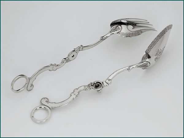 Zilveren sladientang met gravering uit 1869-8373