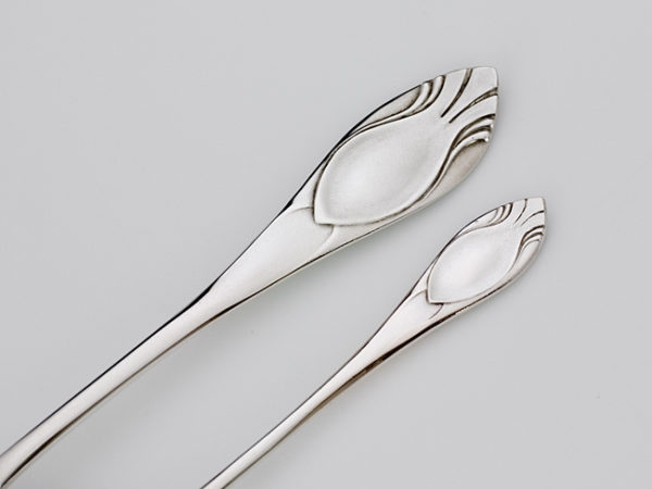 Zilveren natfruitlepel + strooilepel-9714