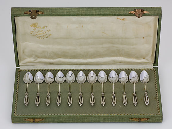 12 zilveren mokkalepeltjes-9631