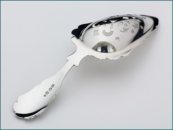 Zilveren natfruitschep met gravering uit 1880-5918