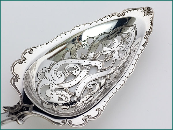 Zilveren natfruitschep met gravering uit 1880-5920