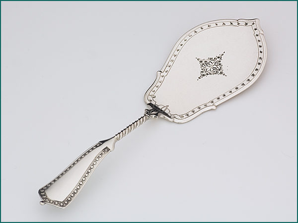 Zilveren taartschep met gravering uit 1891-0