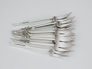 12 zilveren (gebaks)vorken-0