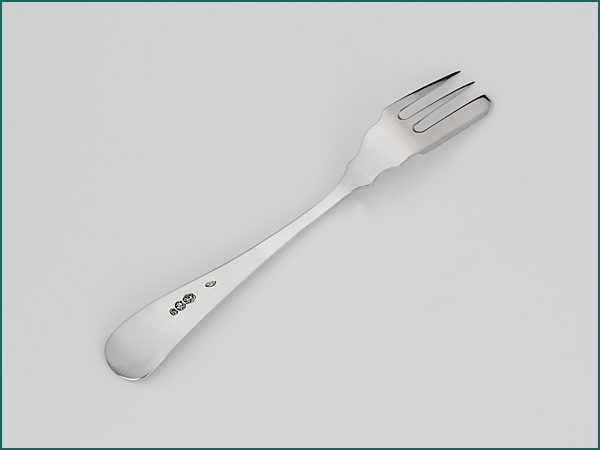 12 zilveren gebaksvorken model Hollands glad (250) uit 1922-7034