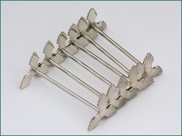 6 Zilveren messenleggers model waaier 1906-1953-7758