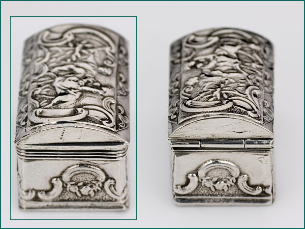 Zilveren koffervormig doosje uit 1797-6209