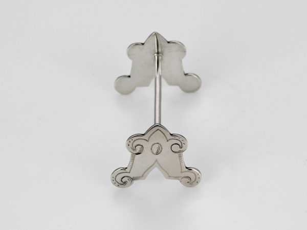 6 zilveren messenleggers met gravering 1858-1905-10491