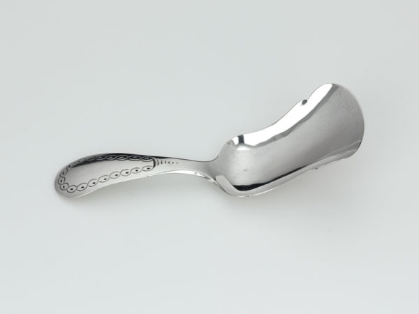 Zilveren theeschep met gravering 1858-1905-11426