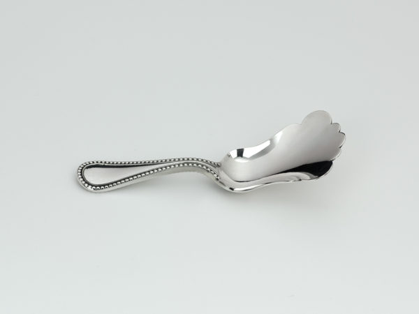 Zilveren theeschep met parelrand (dubbelzijdig) 1858-1905-12885