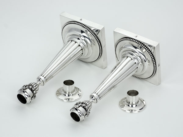 Stel zilveren kandelaars uit 1802-13149