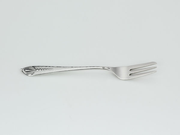 12 zilveren gehamerde gebaksvorken 1910-1935-13553