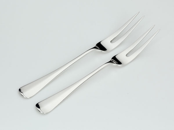 Stel zilveren Haags lofje beleg/vleesvorken 1932-1936-0