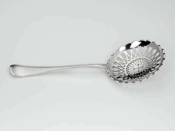 Zilveren natfruitschep met dubbelfilet rand uit 1917-13594