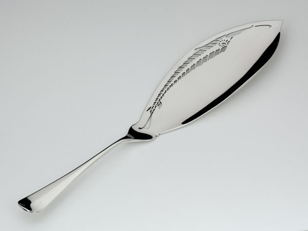 Grote zilveren Haags lofje visdienschep uit 1928-0