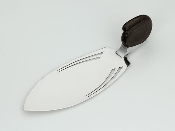 Zilveren taartschep met houten greep-14164