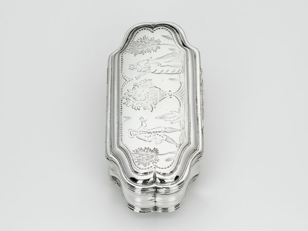 Zilveren tabaksdoos met gravering uit 1764 of 1787-14501