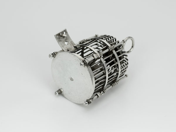 Zilveren miniatuur vogelkooi uit 1740-14844