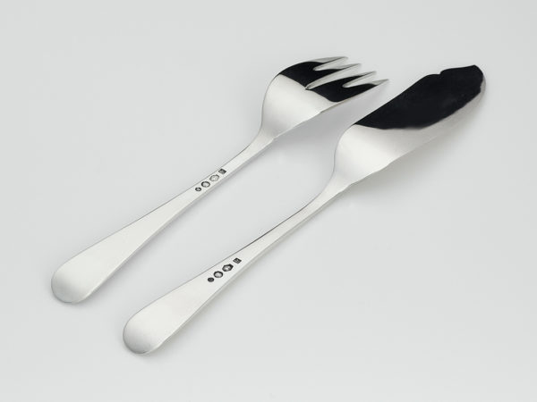 6 zilveren viscouverts model Hollands glad uit 1948-14958