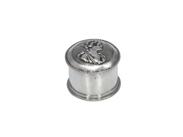 Zilveren loddereindoosje met portret 1727-1734