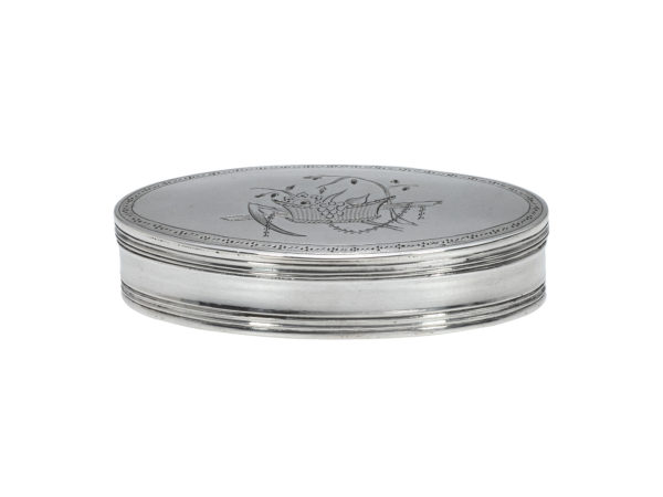 Zilveren snuifdoos met gravering uit 1809
