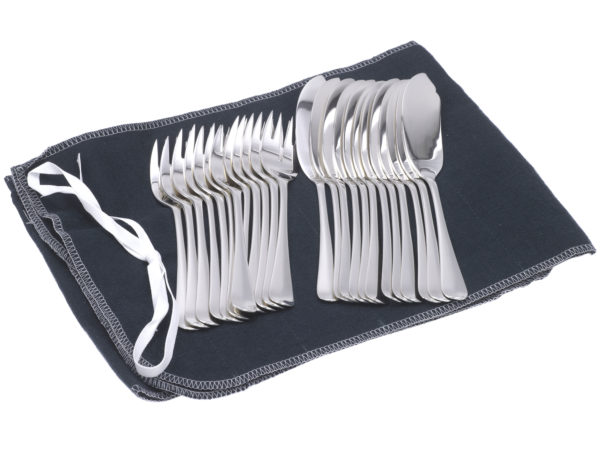 12 zilveren viscouverts model Hollands glad 1060 uit 1948