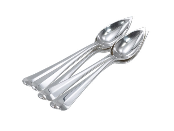 6 zilveren grapefruit/citruslepels uit 1925