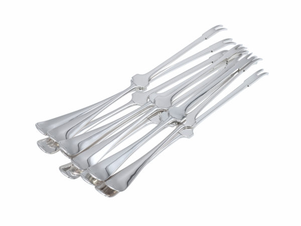 12 zilveren Haags lofje kreeftenhaken 1906-1924