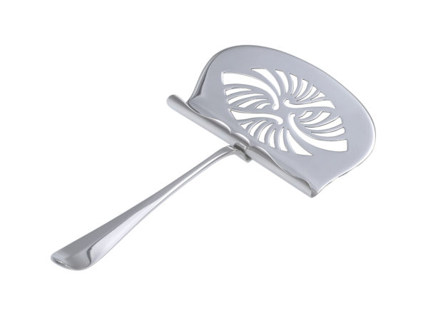 Zilveren aspergeschep (klein model) model Hollands glad met nokje uit 1949