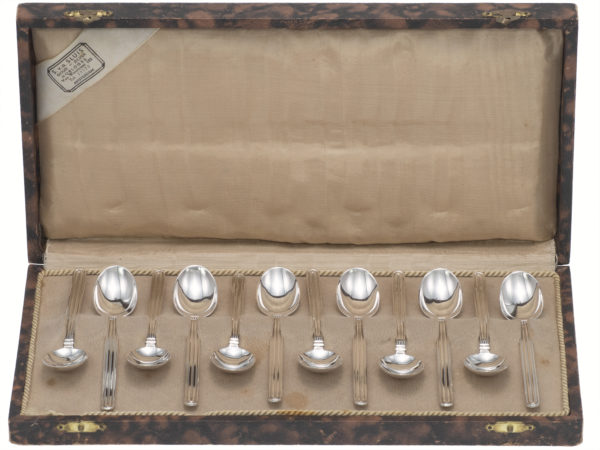 12 zilveren theelepels model 600  1925-1953