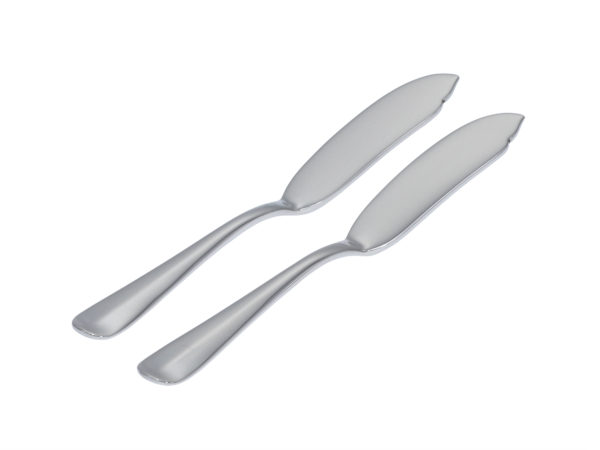 Stel zilveren (klein model) kruidenbotermesjes model Hollands glad 1060 1953-1961