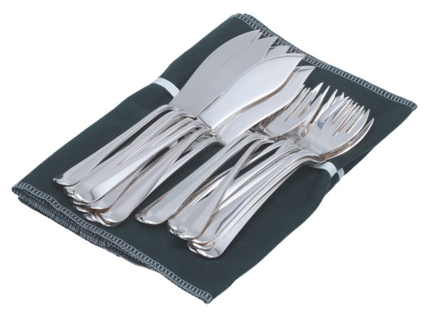 12 zilveren viscouverts model Hollands glad 250 uit 1942