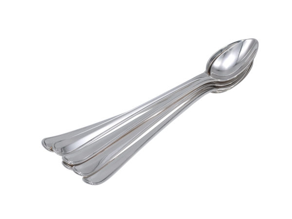 6 zilveren longdrinklepels model antiekfilet 1926-1953