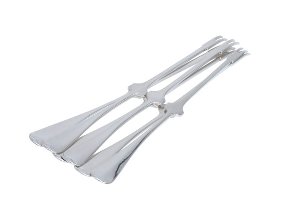 6 zilveren Haags lofje kreeftenhaken 1925-1953