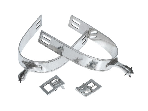 Stel zilveren ruitersporen met gespen ca. 1805 (Dordrecht)