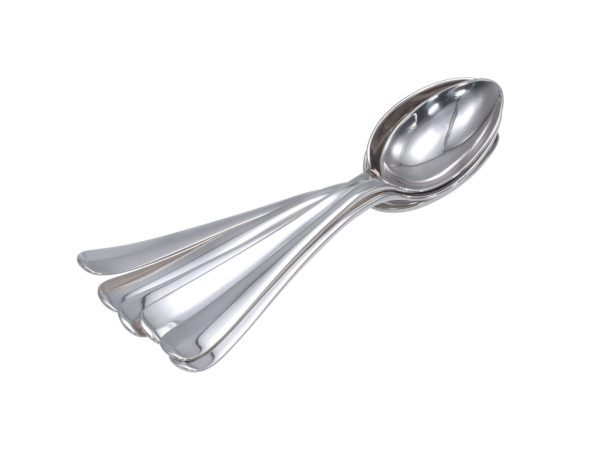 6 zilveren Haags lofje theelepels 1925-1953