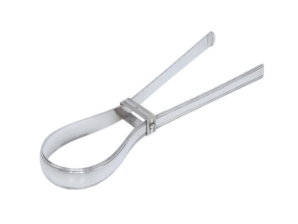 Zilveren dubbelrond aspergetang uit 1877