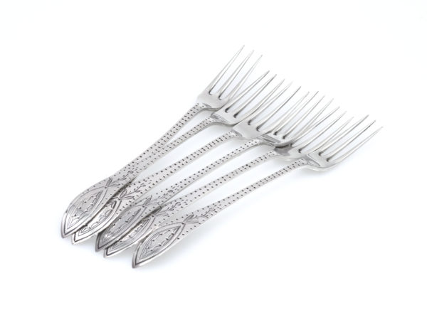 Set van 6 zilveren confituurvorkjes 1808-1809 (Groningen)