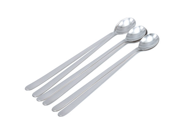 6 zilveren longdrinklepels modern ontwerp 1926-1953