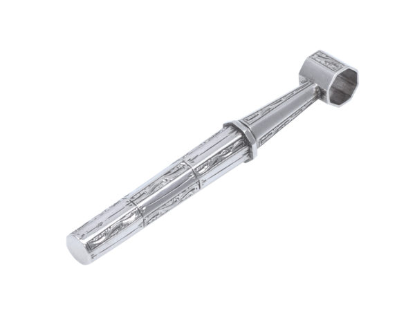 Zilveren kurkentrekker met gravering 1842-1865