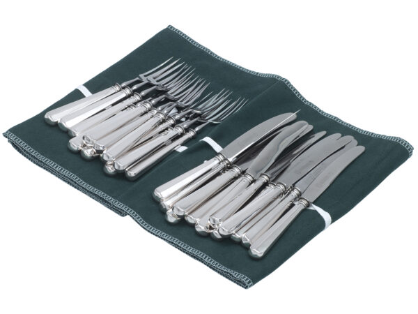 12 fruitcouverts met zilveren Haags lofje heften 1925-1953