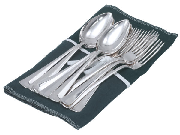 6 zilveren Haags lofje dinercouverts 1930-1936